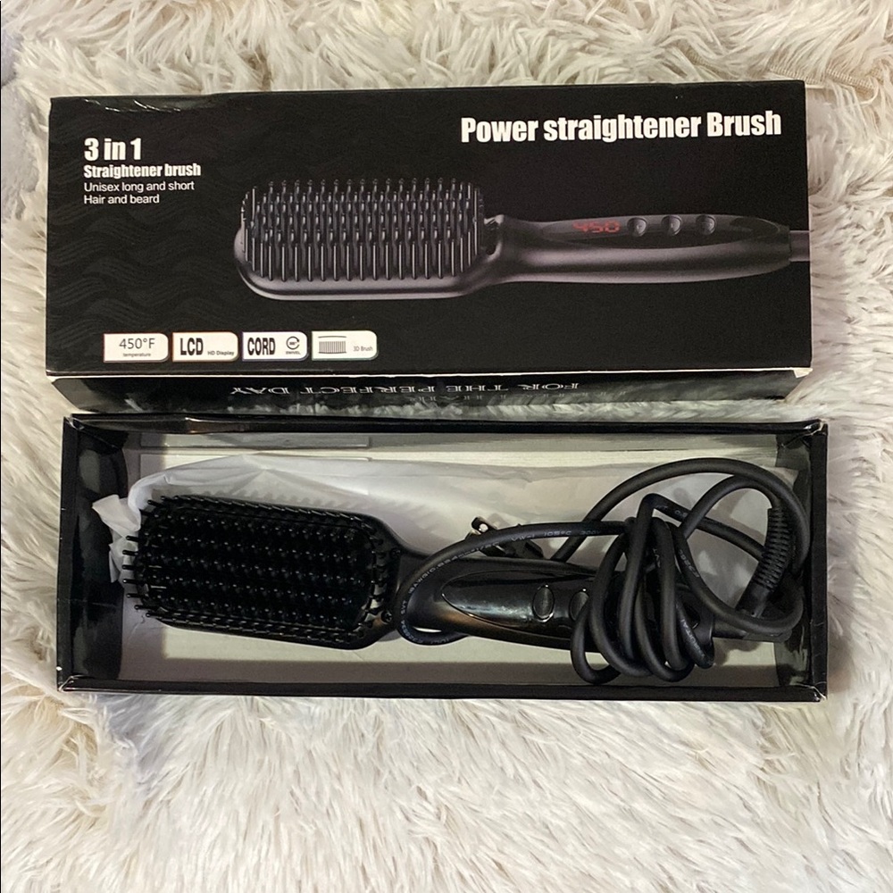 3 in 1 Black Hair Straightener Brush